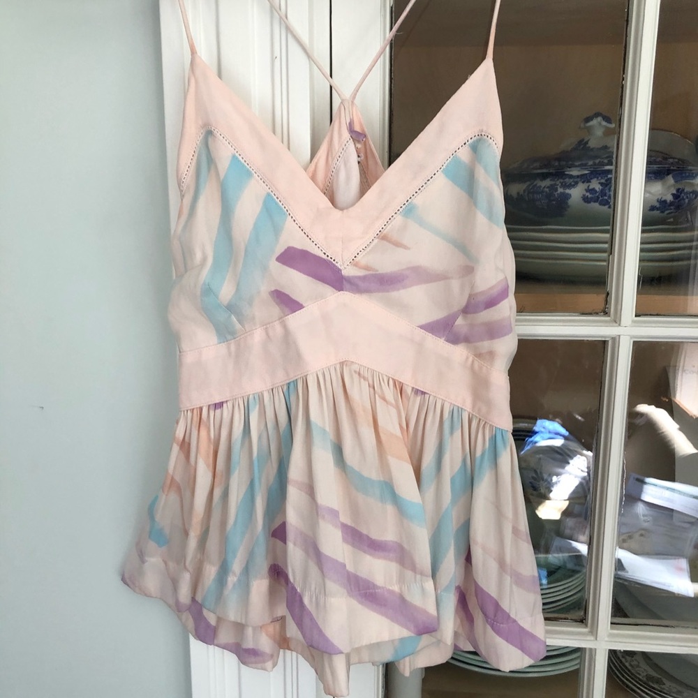 Free People Pink Pastel Silky Camisole Tank Top